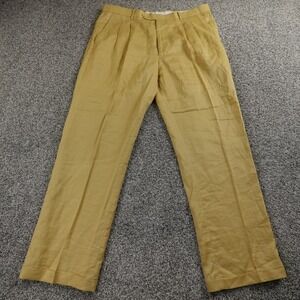 Jordan Craig Pants Mens 40X34 Beige Brown Tan Chino Dress Trouser Pleated Cuffed